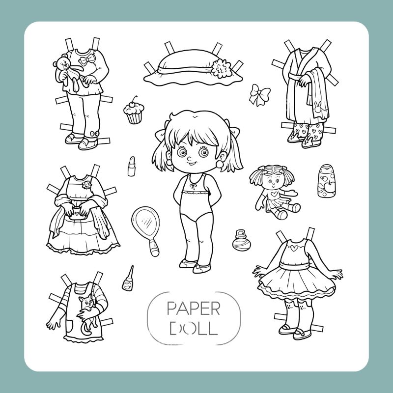 búp bê giấy tô màu