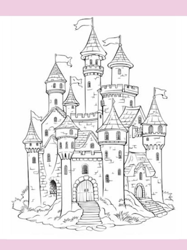 hình lâu đài tô màu