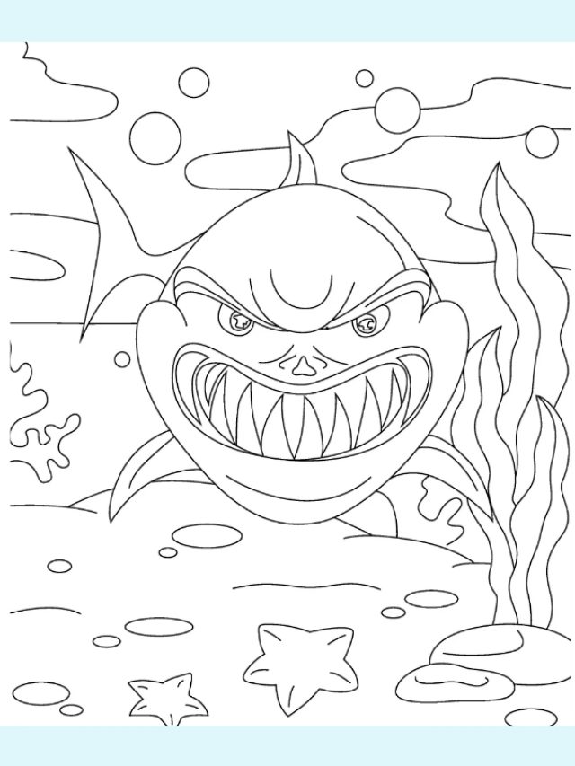 tô màu cá mập 20