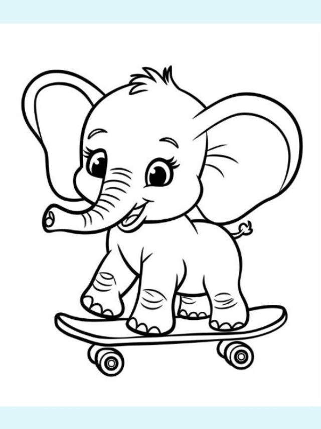 tô màu con voi dễ thương