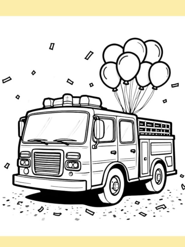 tranh tô màu cho bé xe cứu hỏa
