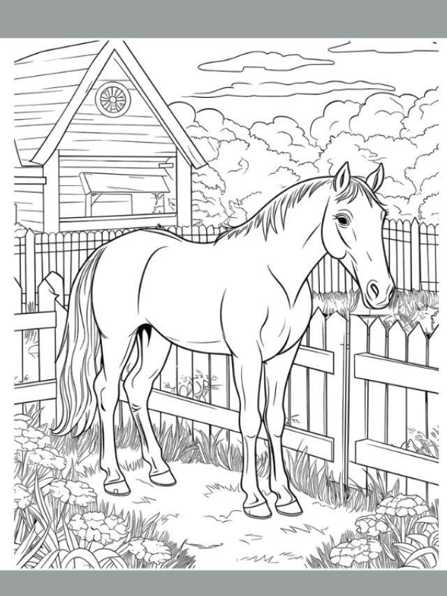 tranh tô màu con ngựa