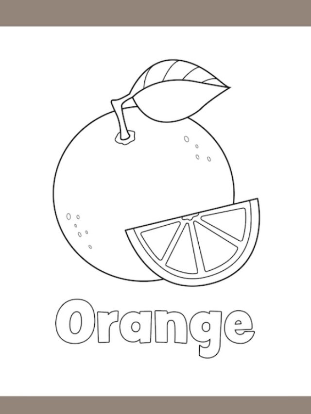 tranh tô màu quả cam cho bé