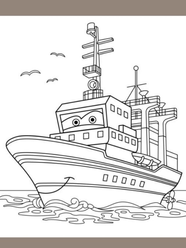 tranh tô màu tàu thủy 9