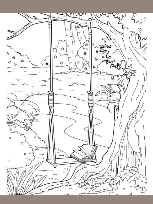 tranh tô màu xích đu 4