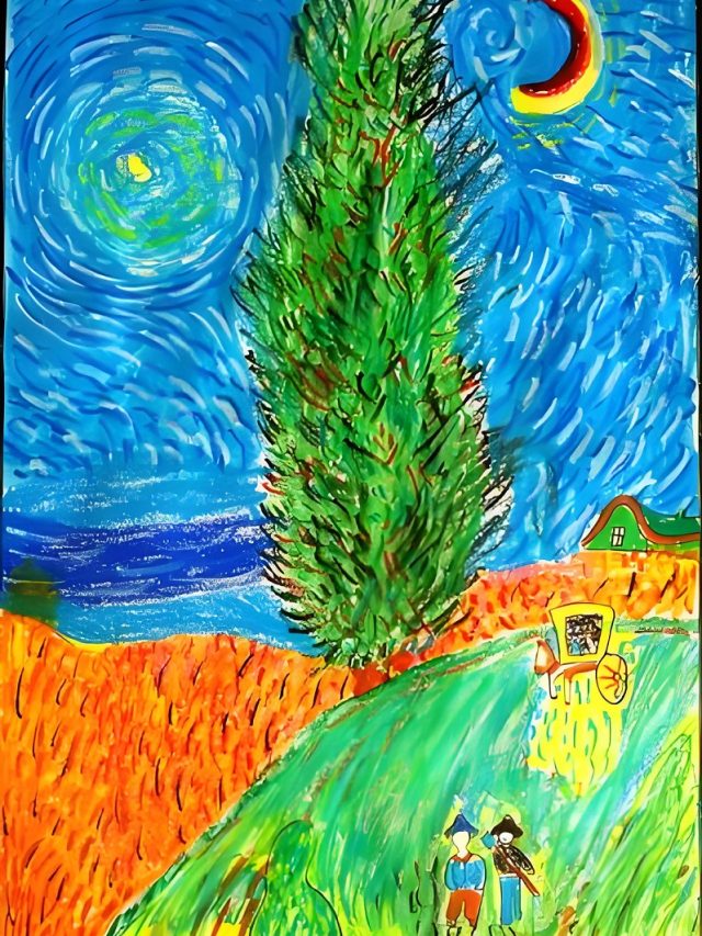 tranh vẽ cánh đồng lúa của học sinh 30