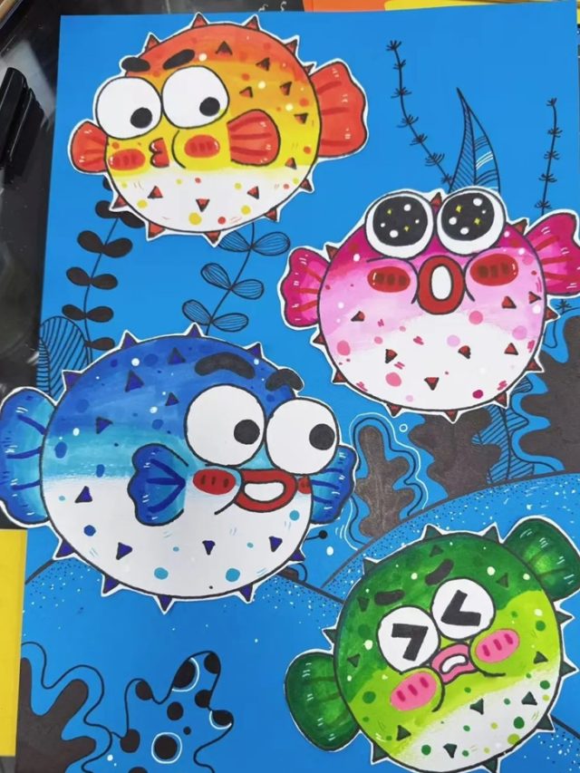 tranh vẽ hình con cá