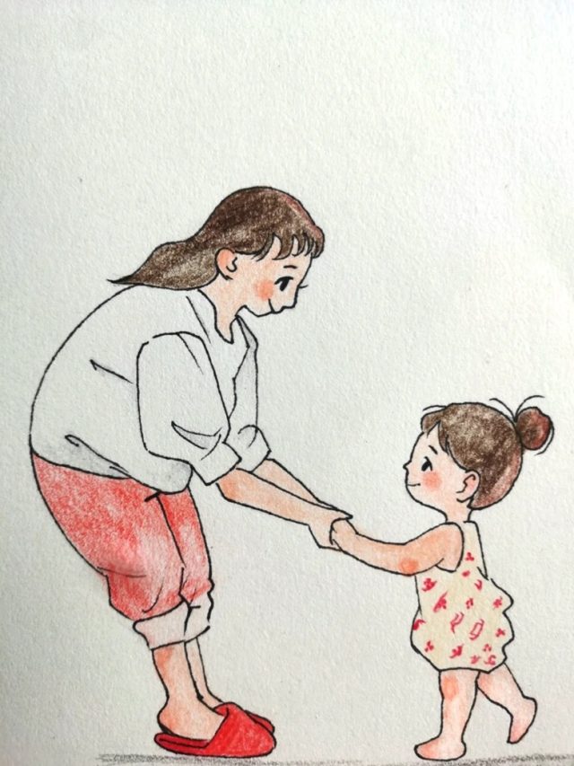 tranh vẽ mẹ và con gái