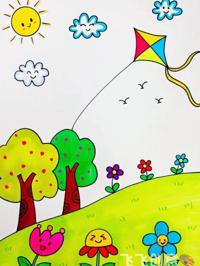 vẽ tranh mùa xuân đơn giản 27