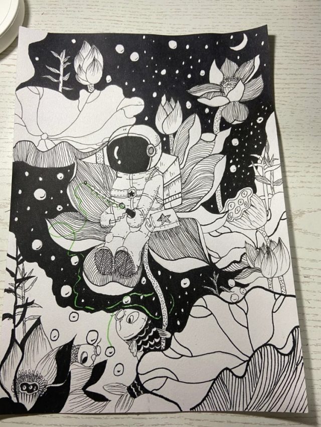 vẽ tranh phi hành gia 28