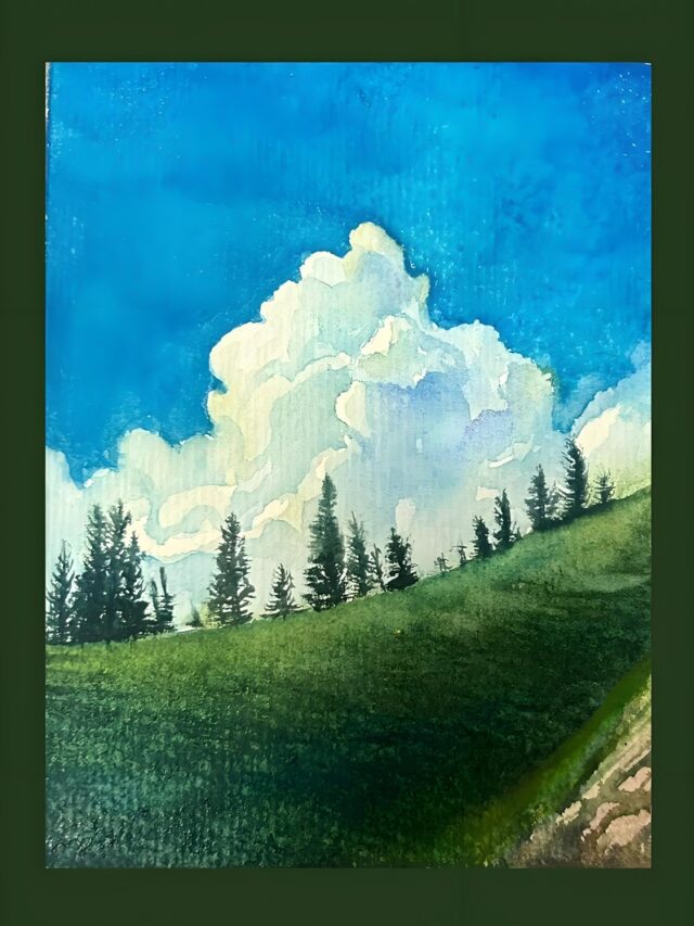 vẽ tranh phong cảnh thiên nhiên bằng màu nước