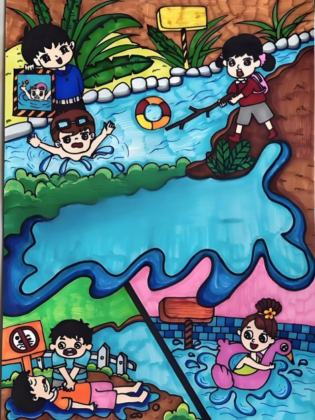 vẽ tranh phòng chống đuối nước 20