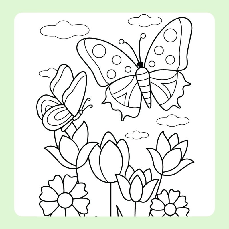 hình ảnh con bướm cho trẻ tô màu