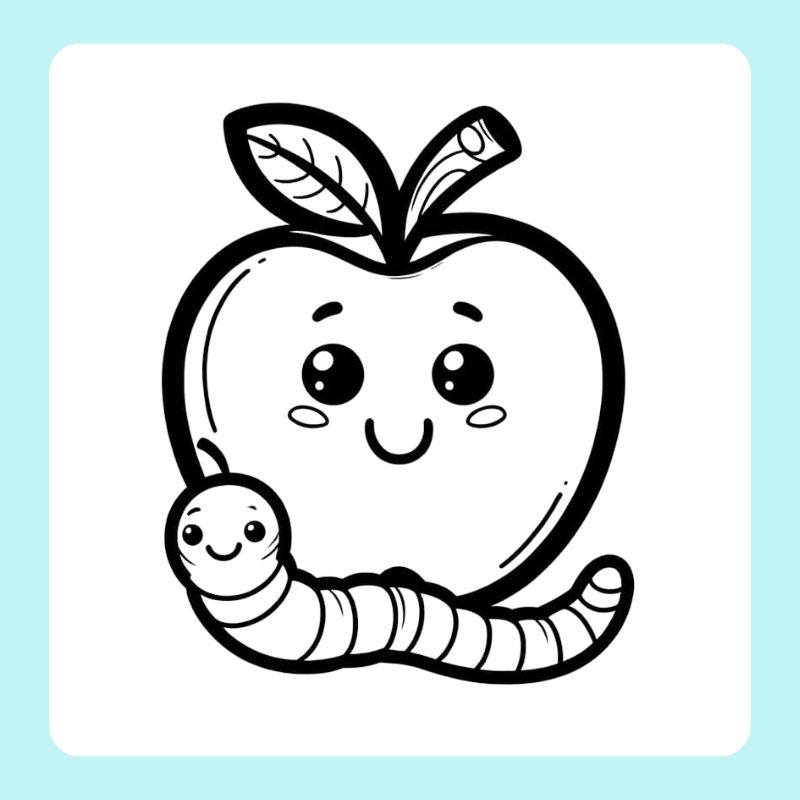 hình ảnh tô màu quả táo