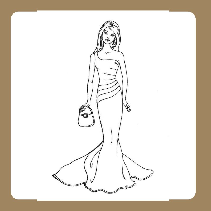 hình búp bê barbie tô màu