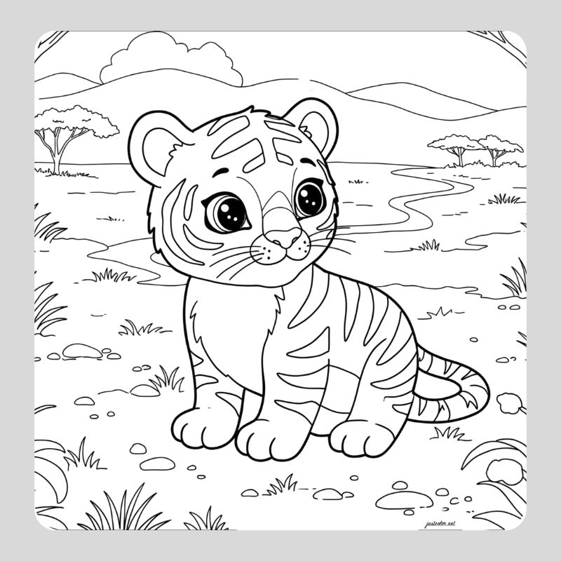 hình con hổ cho bé tô màu