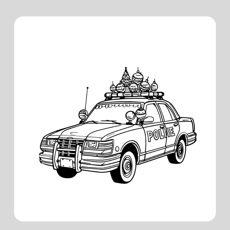 hình tô màu ô tô cảnh sát​