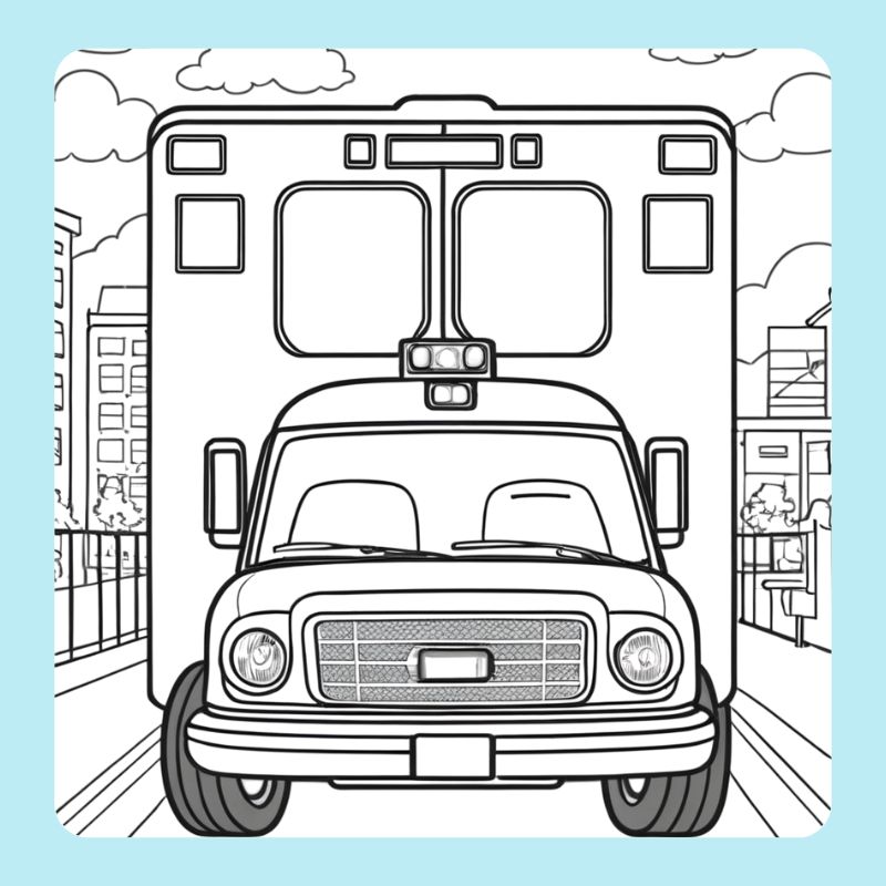 hình xe cứu thương tô màu