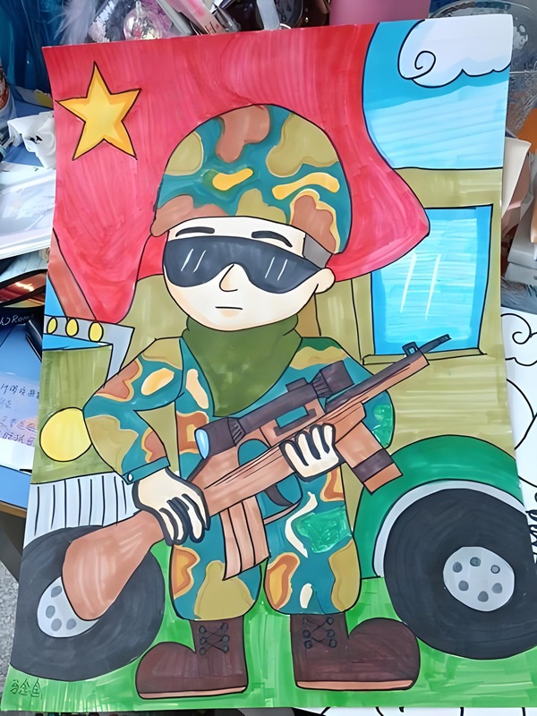 những bức tranh vẽ về chú bộ đội​