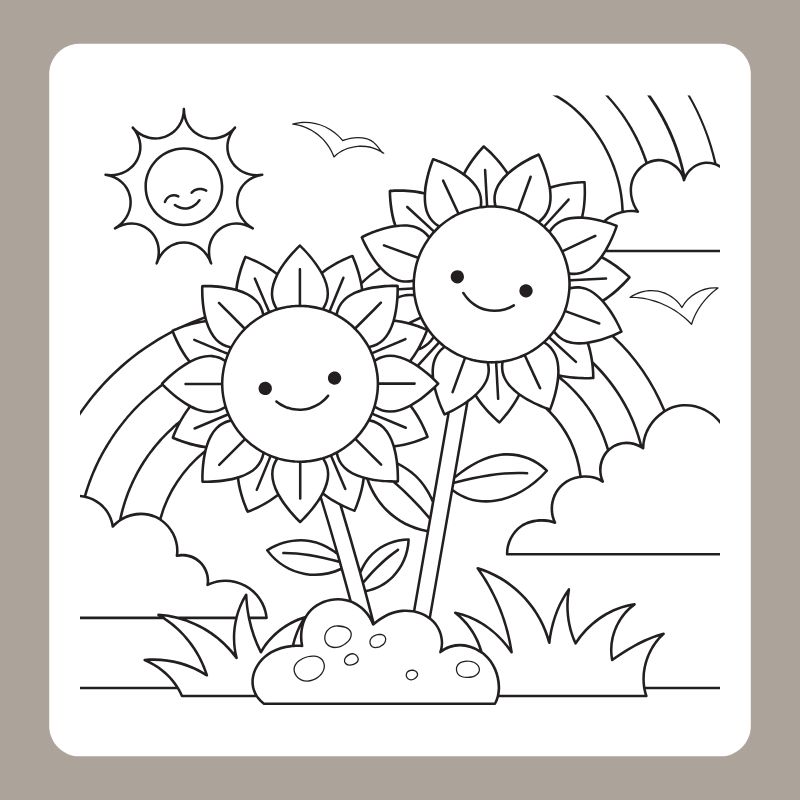 tô màu hoa hướng dương 1
