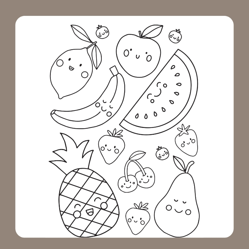trái cây tranh tô màu các loại quả
