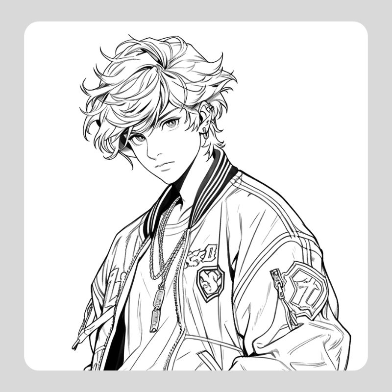 tranh tô màu anime boy (19)