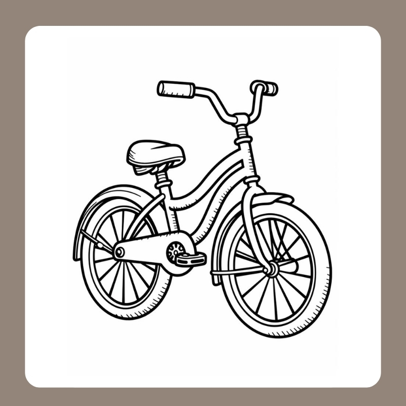 tranh tô màu bé đi xe đạp