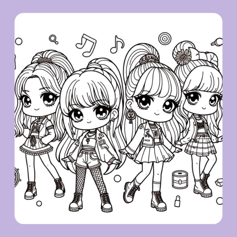 tranh tô màu blackpink chibi (17)