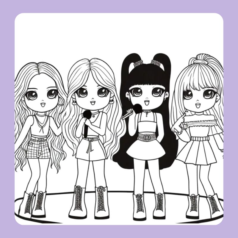 tranh tô màu blackpink chibi (18)