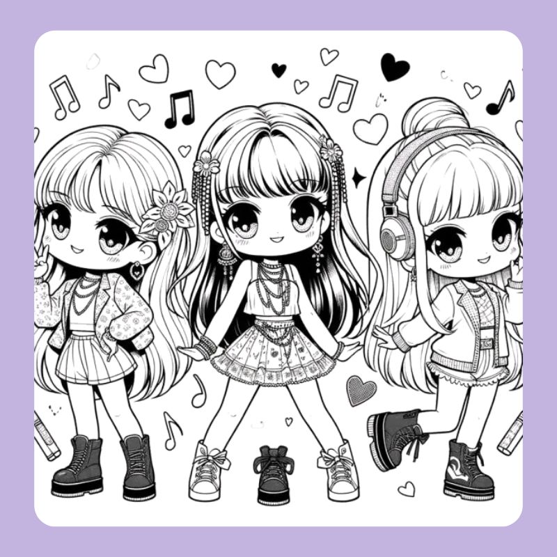 tranh tô màu blackpink chibi (19)