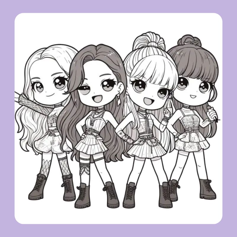 tranh tô màu blackpink chibi (20)