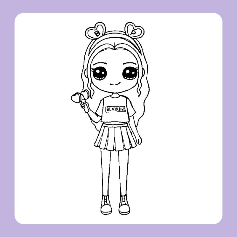 tranh tô màu blackpink chibi (27)