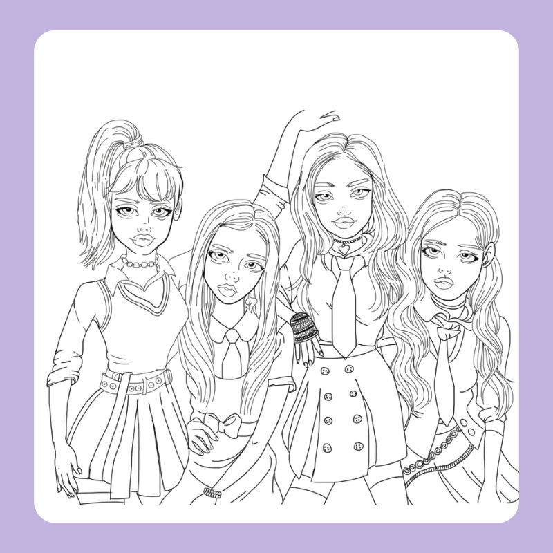 tranh tô màu blackpink chibi (3)