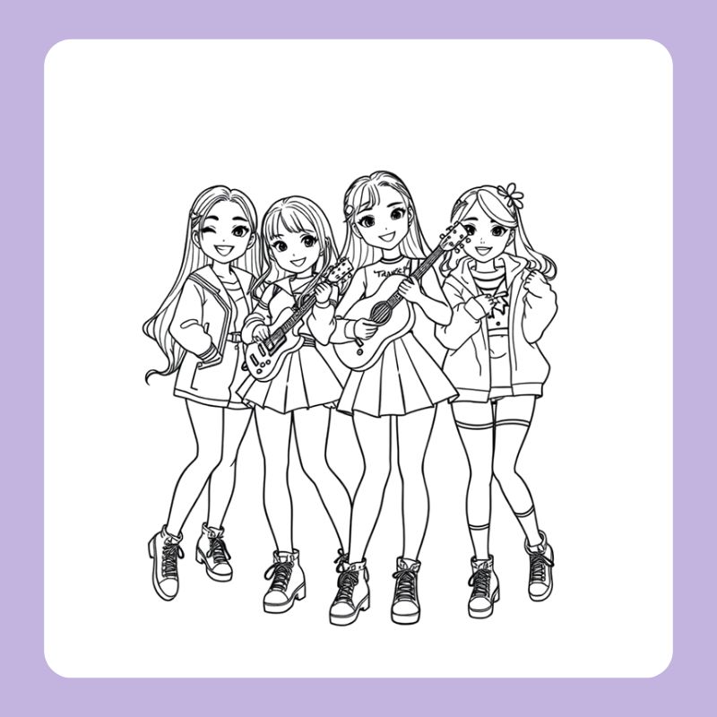 tranh tô màu blackpink chibi (6)