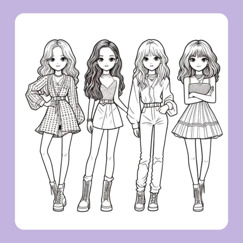 tranh tô màu blackpink chibi (8)