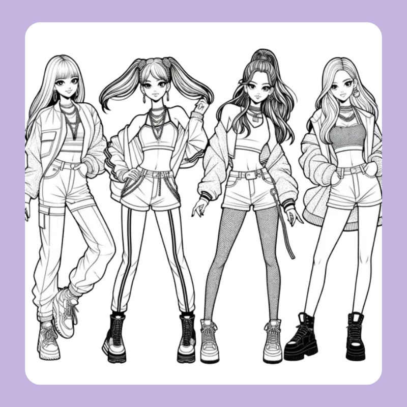 tranh tô màu blackpink chibi (9)