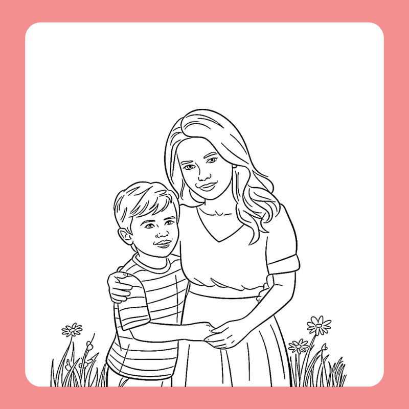 tranh tô màu chân dung mẹ (10)