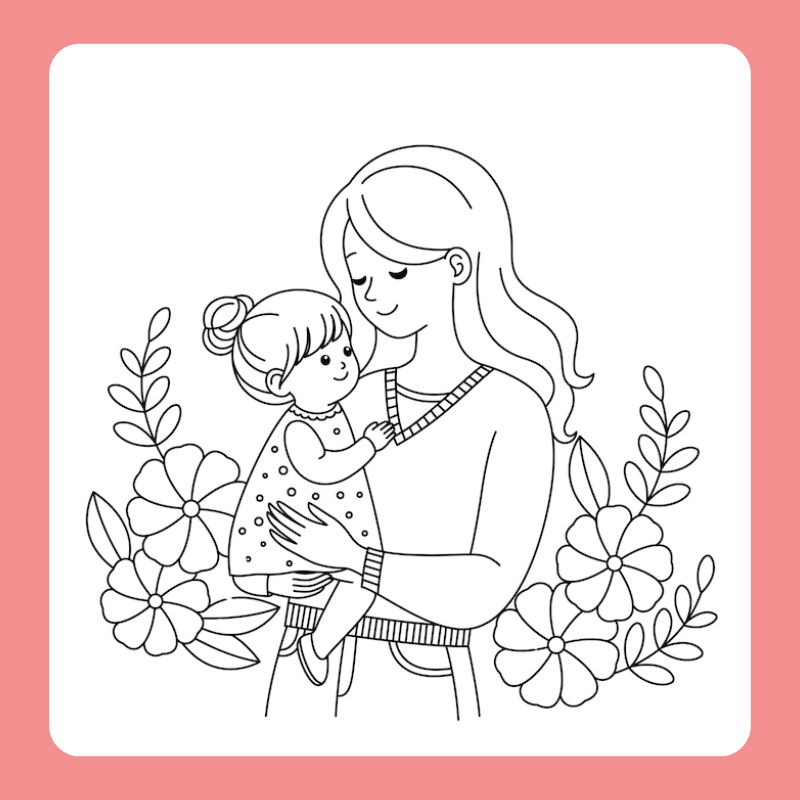 tranh tô màu chân dung mẹ (24)