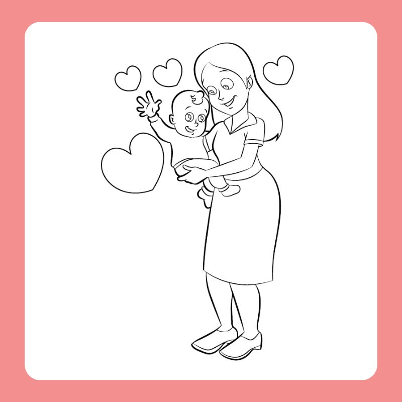 tranh tô màu chân dung mẹ (3)