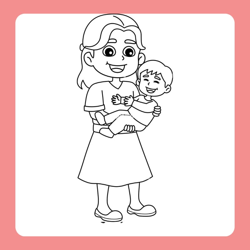 tranh tô màu chân dung mẹ (4)