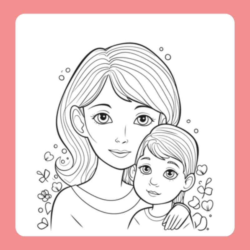 tranh tô màu chân dung mẹ (6)