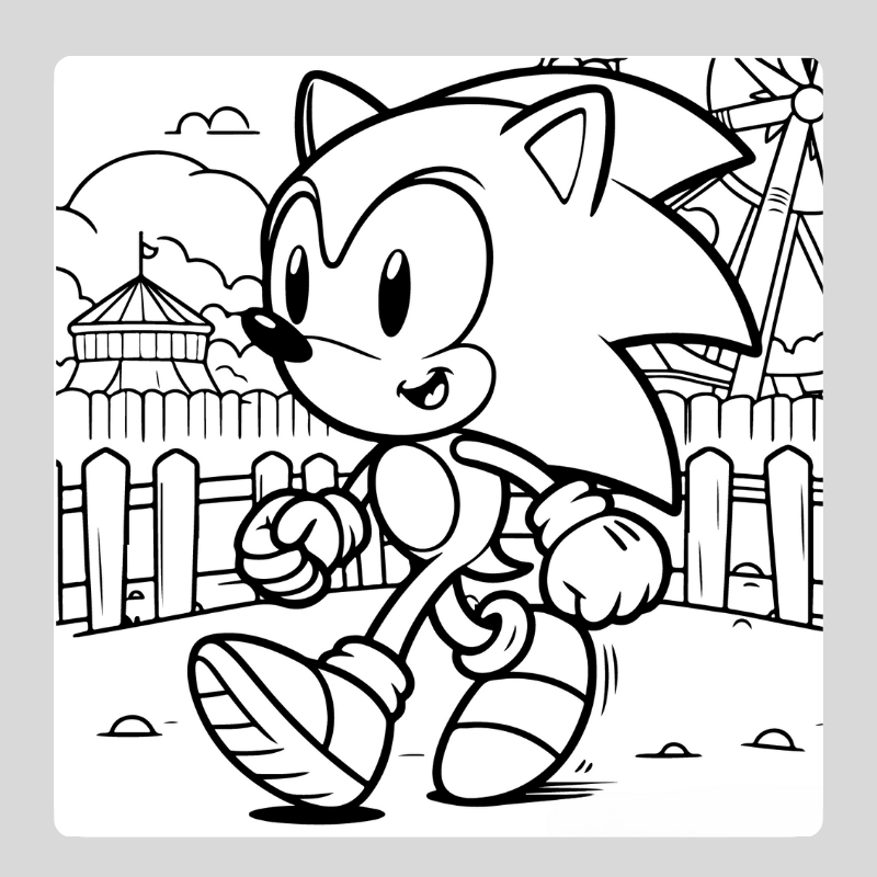 tranh tô màu cho bé hinh sonic​