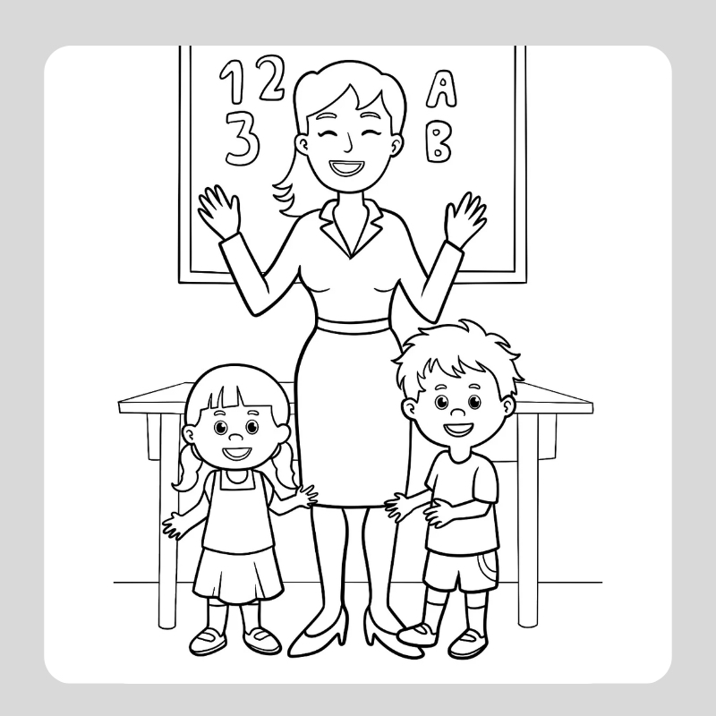 tranh tô màu cô giáo mầm non 20