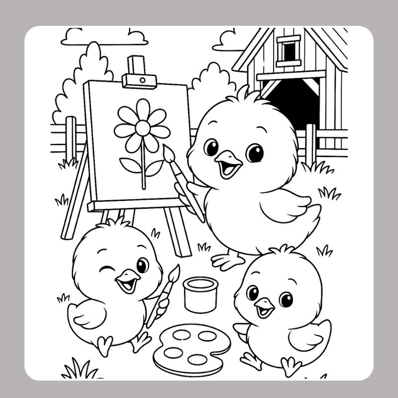 tranh tô màu con gà con (17)