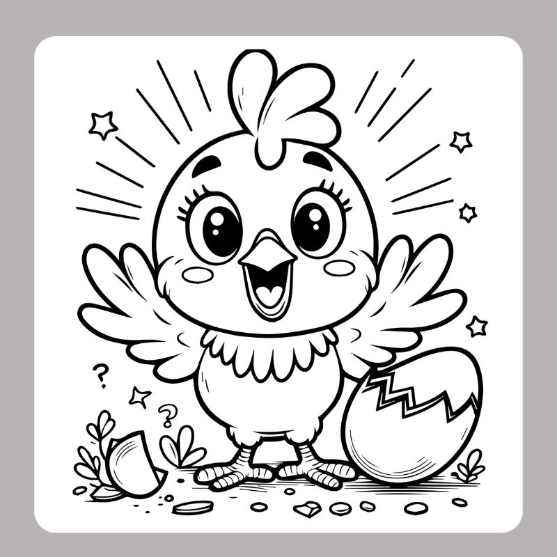 tranh tô màu con gà con (25)