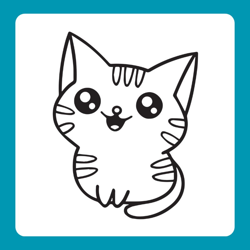 tranh tô màu con mèo dễ thương