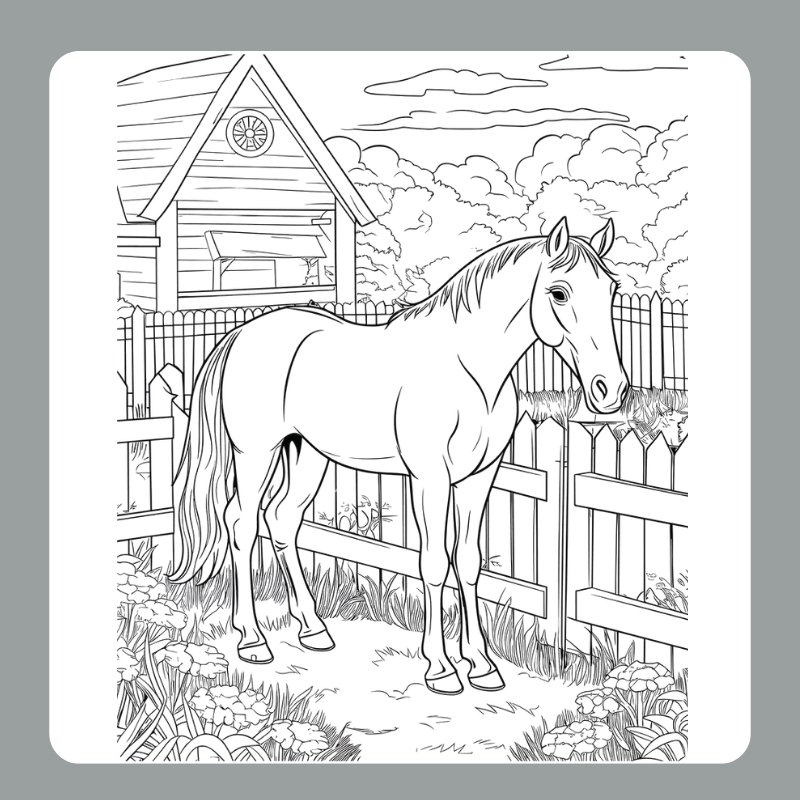 tranh tô màu con ngựa