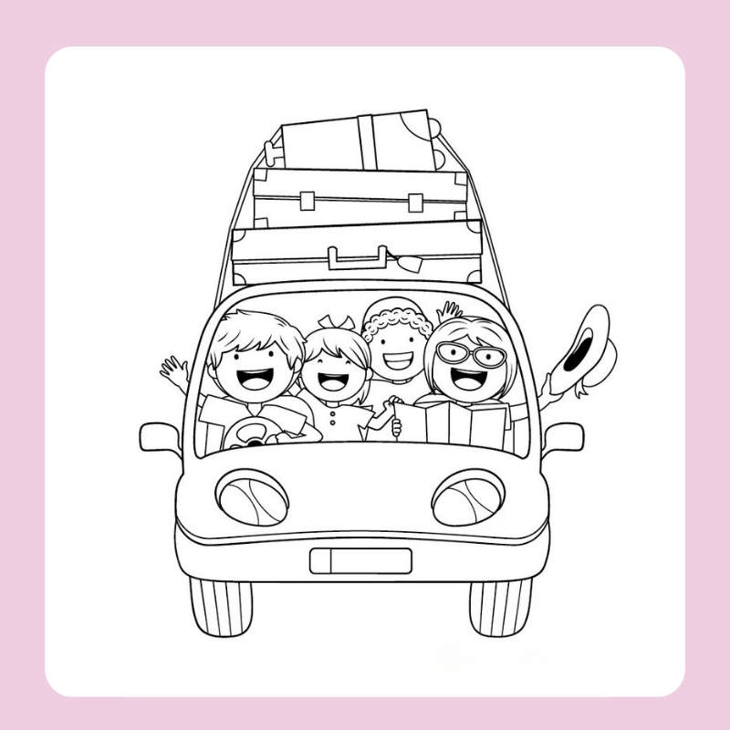 tranh tô màu gia đình 4 người 15