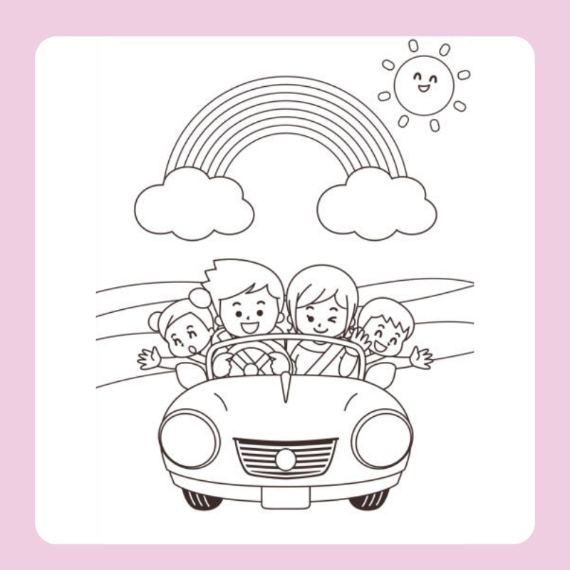 tranh tô màu gia đình 4 người 22