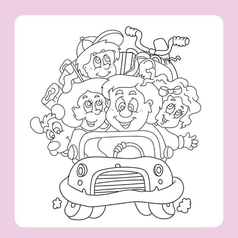 tranh tô màu gia đình 4 người 23